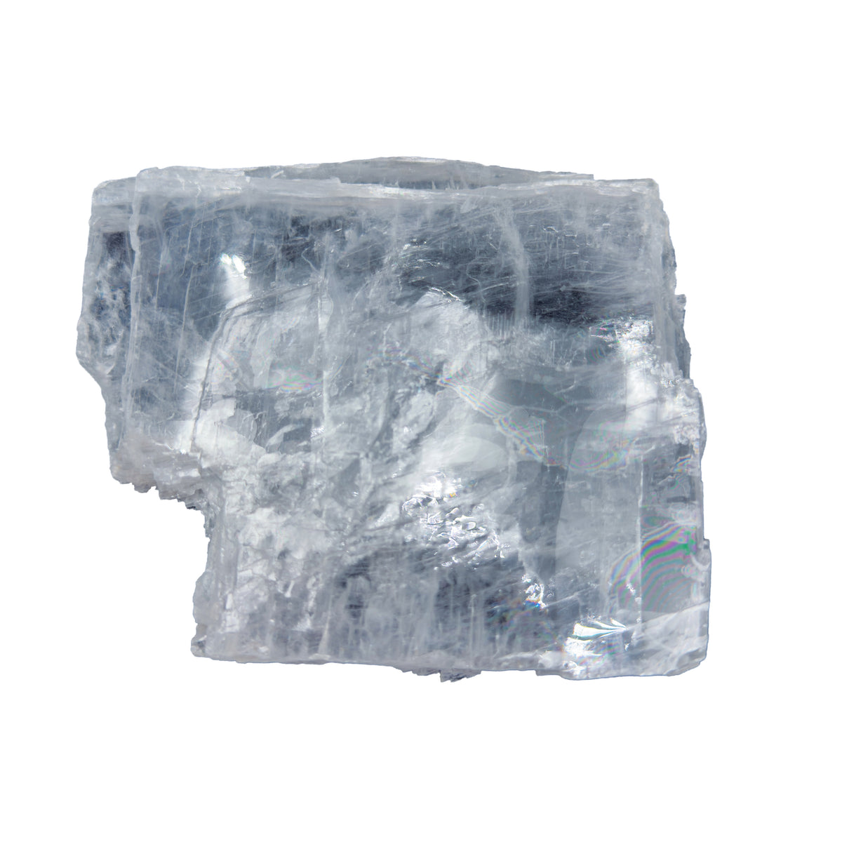 AAA grade selenite clearing slab from New Mexico, reverse side, translucent white gypsum fiber, specimen 61.