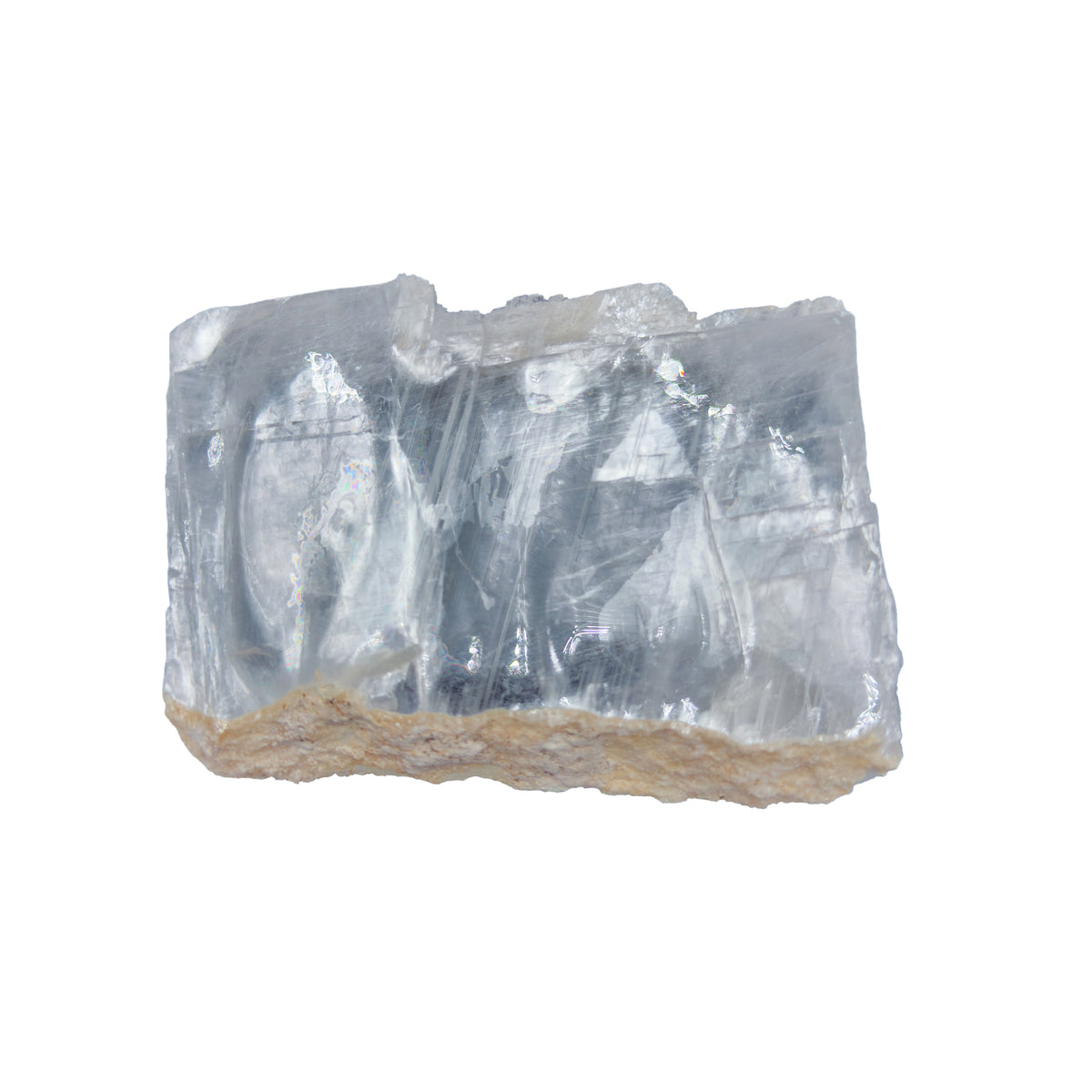 AAA grade selenite clearing slab from New Mexico, right profile, translucent white gypsum fiber, specimen 62.