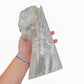 AAA grade selenite standing slab from New Mexico, alternate angle, translucent white gypsum fiber, specimen 52.