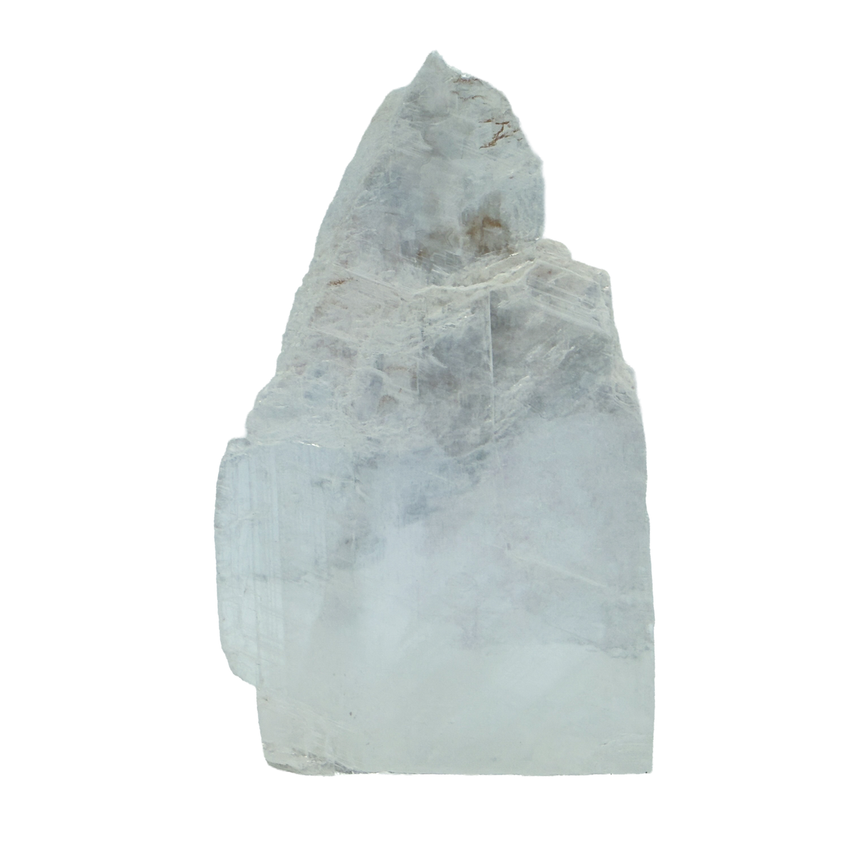AAA grade selenite standing slab from New Mexico, reverse side, translucent white gypsum fiber, specimen 70.