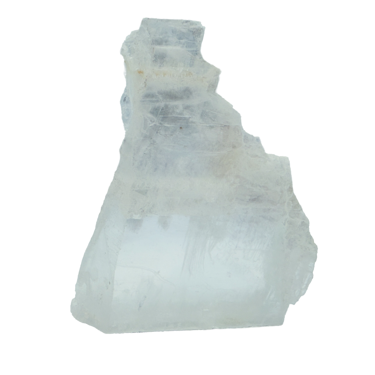 AAA grade selenite standing slab from New Mexico, reverse side, translucent white gypsum fiber, specimen 71.
