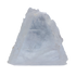 AAA grade selenite standing slab from New Mexico, front view, broad triangular form with a lavender-gray cast through the body and a cream crust along one edge, 6.28 x 1.18 x 5.98 in, 1.94 pounds.