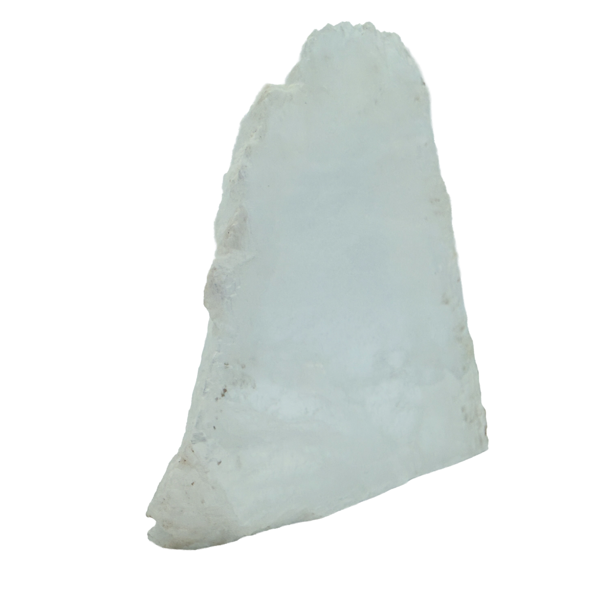 AAA grade selenite standing slab from New Mexico, alternate angle, translucent white gypsum fiber, specimen 72.