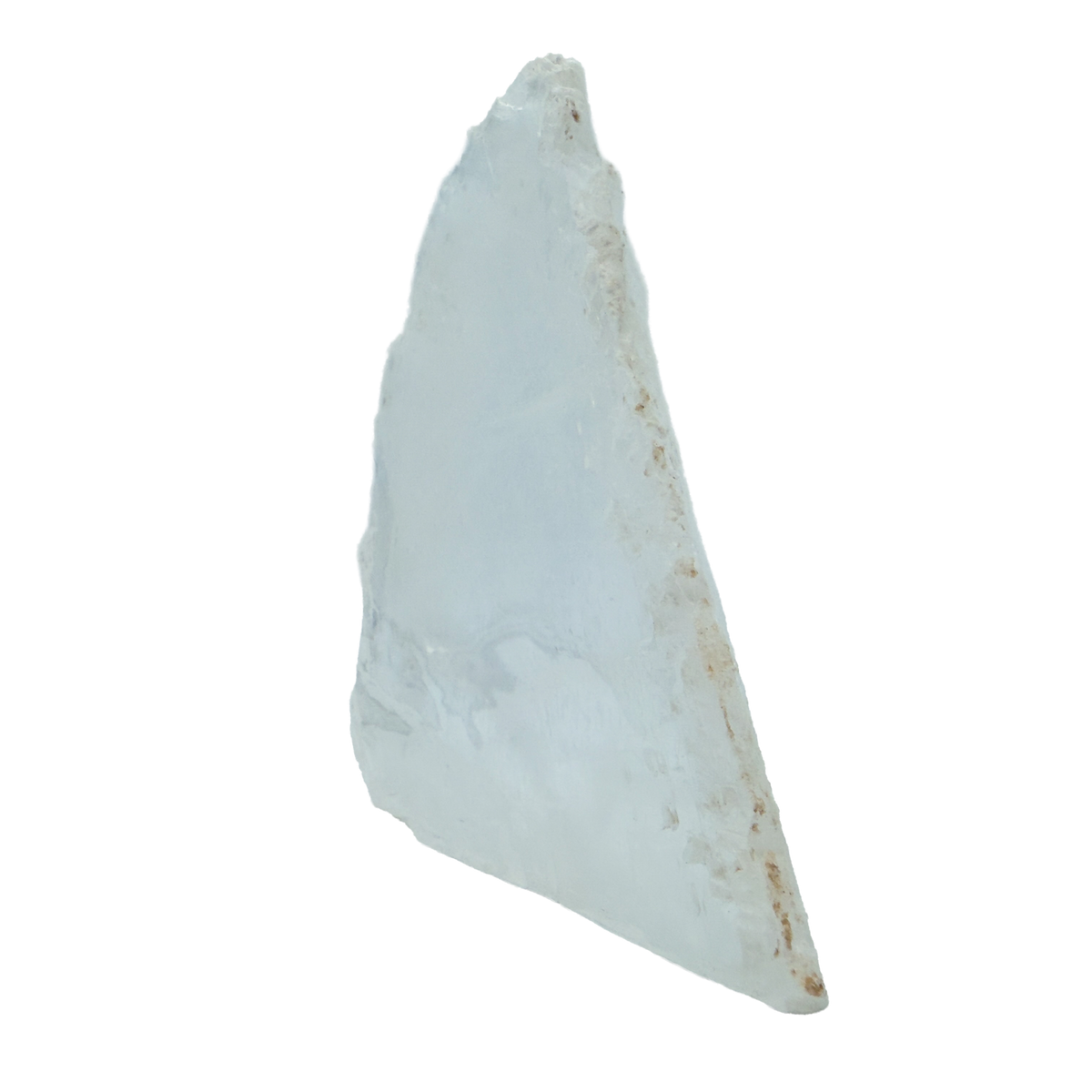 AAA grade selenite standing slab from New Mexico, detail of the fibrous surface, translucent white gypsum fiber, specimen 72.
