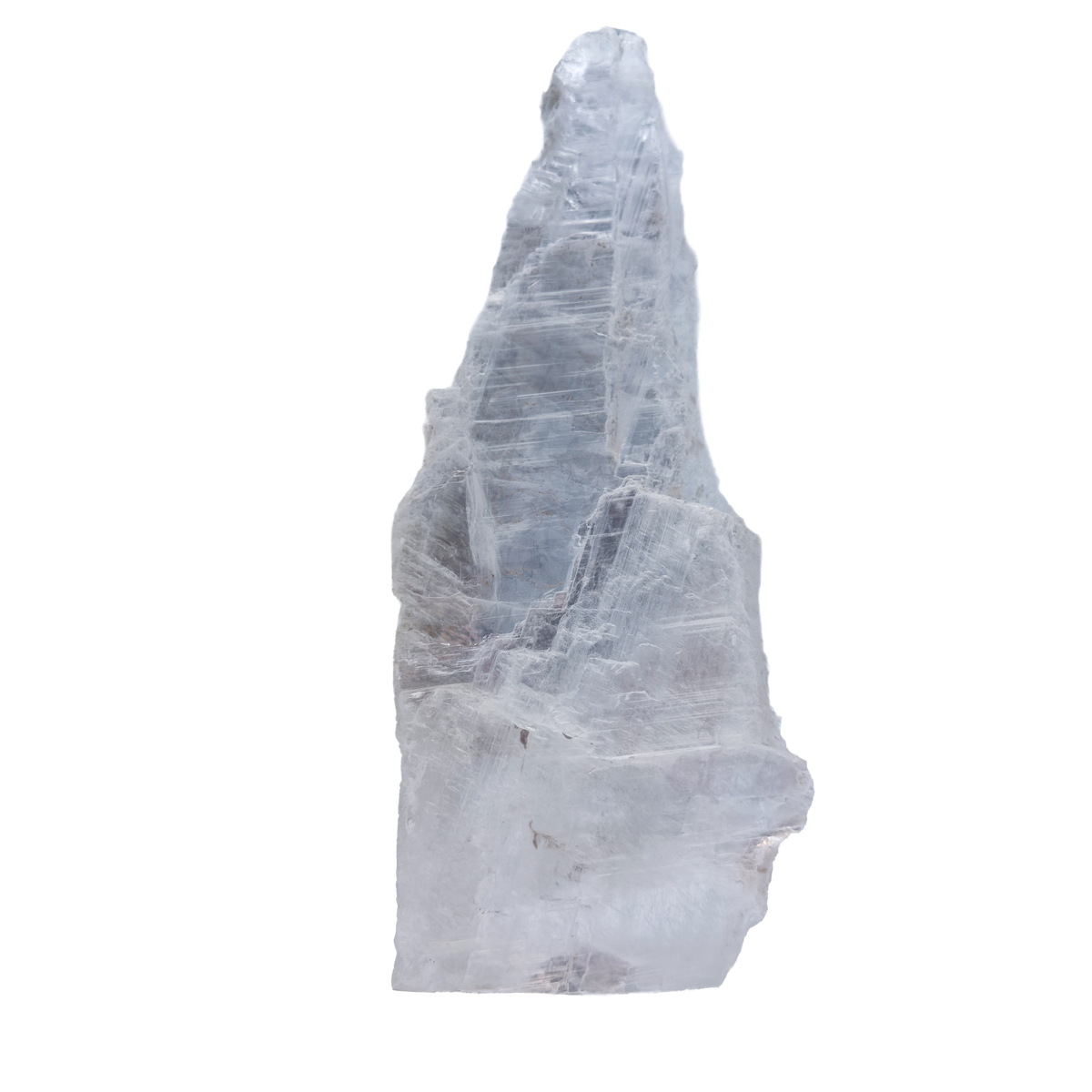 AAA grade selenite standing slab from New Mexico, reverse side, translucent white gypsum fiber, specimen 73.