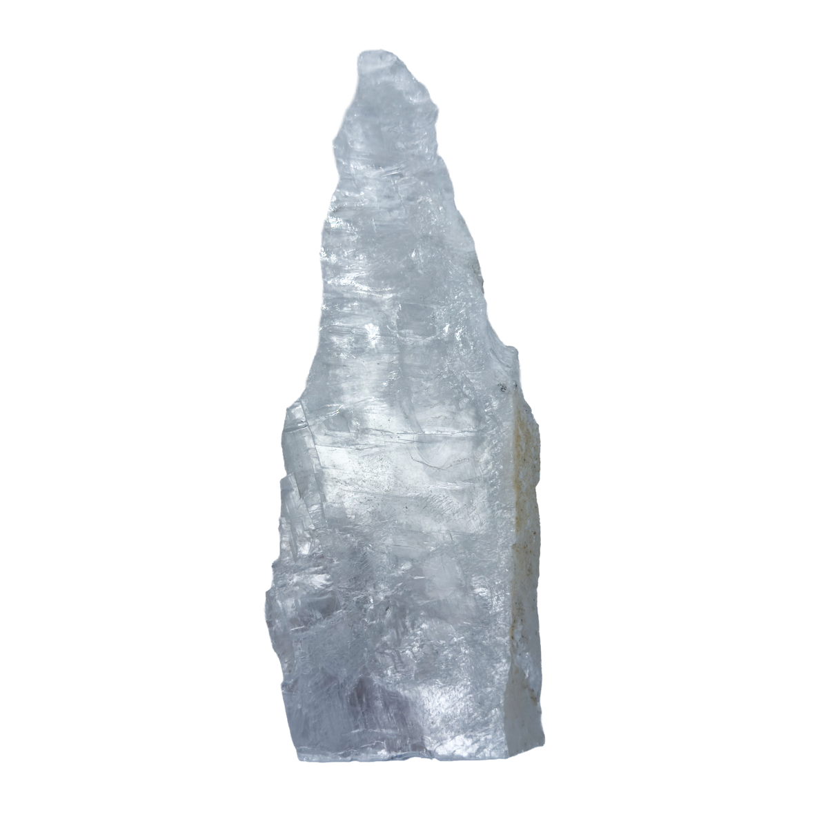 AAA grade selenite standing slab from New Mexico, opposite face, translucent white gypsum fiber, specimen 73.