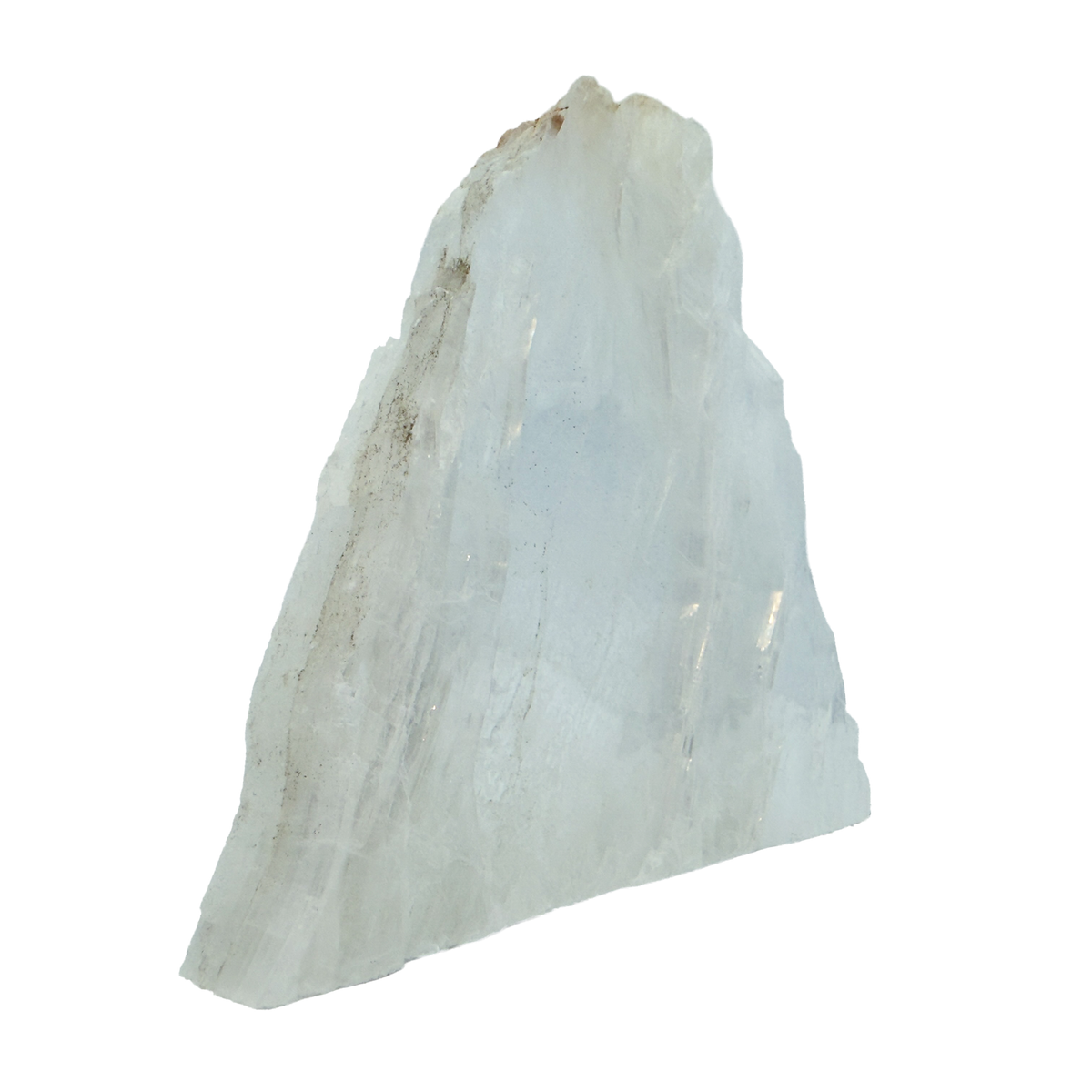 AAA grade selenite standing slab from New Mexico, opposite face, translucent white gypsum fiber, specimen 75.