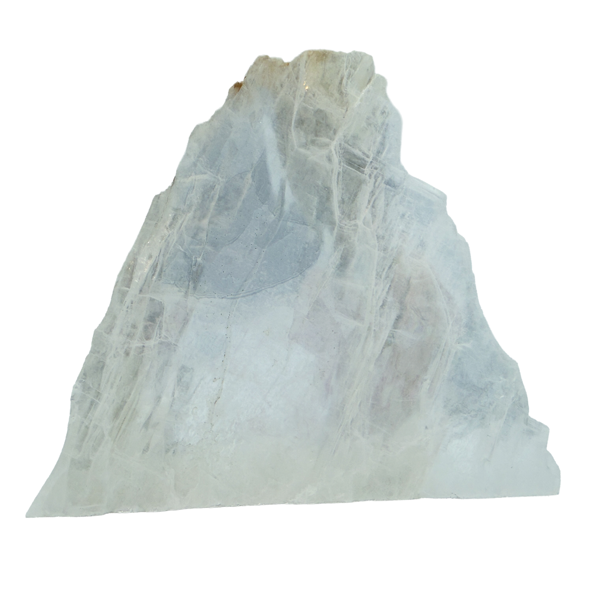 AAA grade selenite standing slab from New Mexico, reverse side, translucent white gypsum fiber, specimen 75.