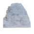 AAA grade selenite standing slab from New Mexico, front view, broad flat fan with pale gray fiber with small tan nodes along one edge, 8.89 x 0.88 x 8.38 in, 3.35 pounds.