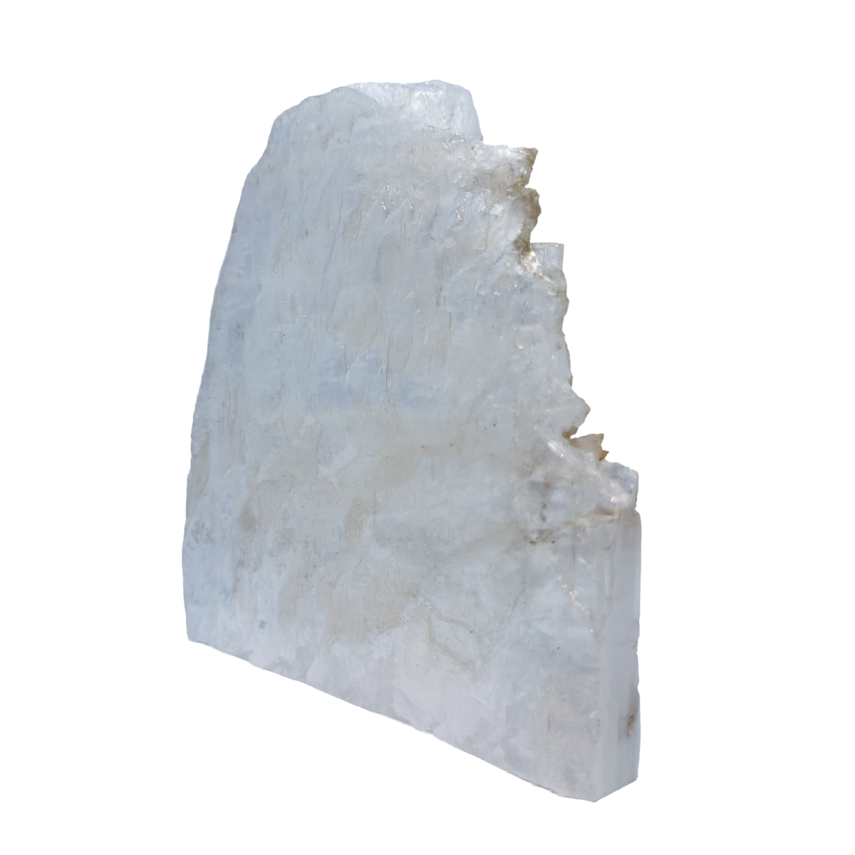 AAA grade selenite standing slab from New Mexico, opposite face, translucent white gypsum fiber, specimen 77.