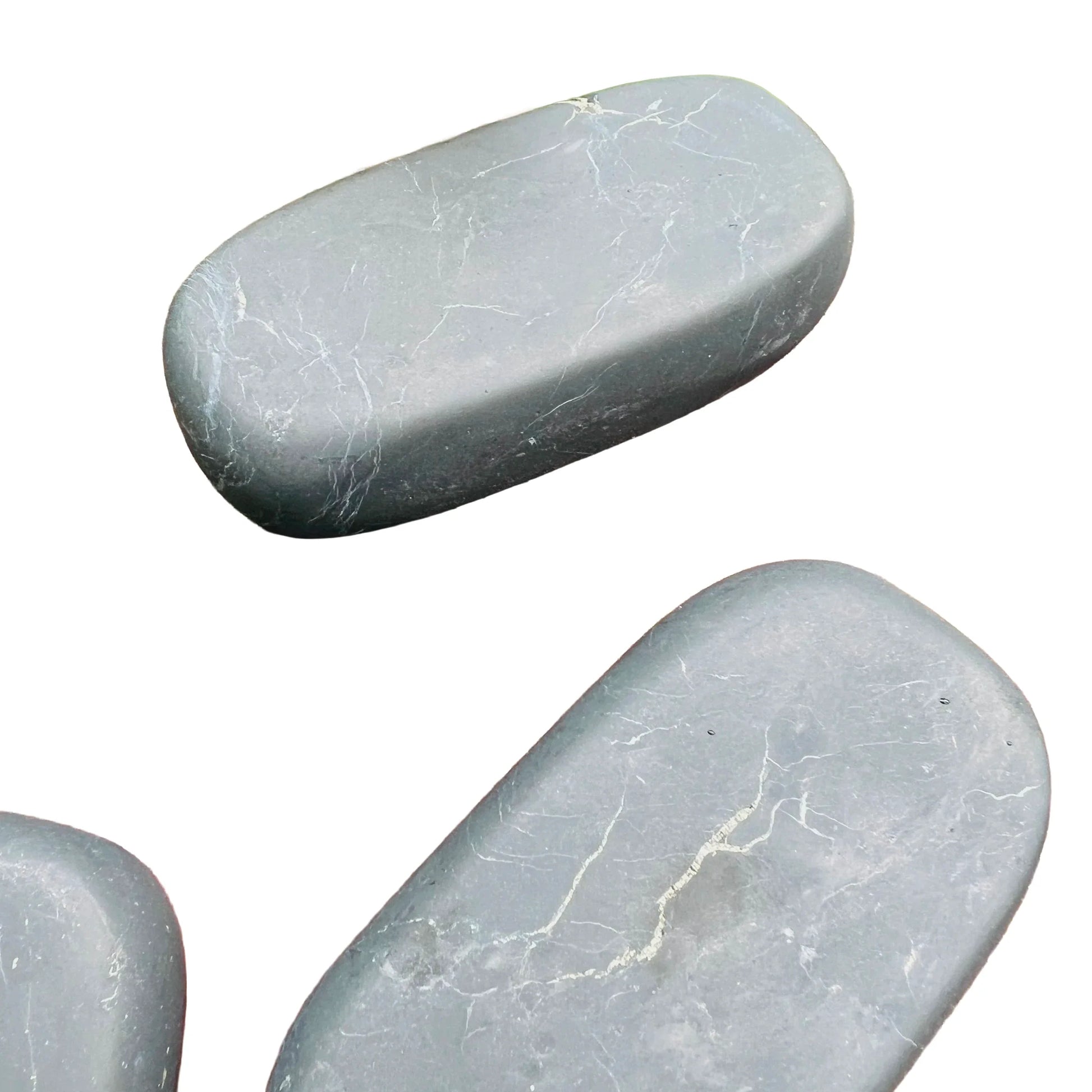 Grade type iii - regular grade shungite palm stone held in hand for size reference