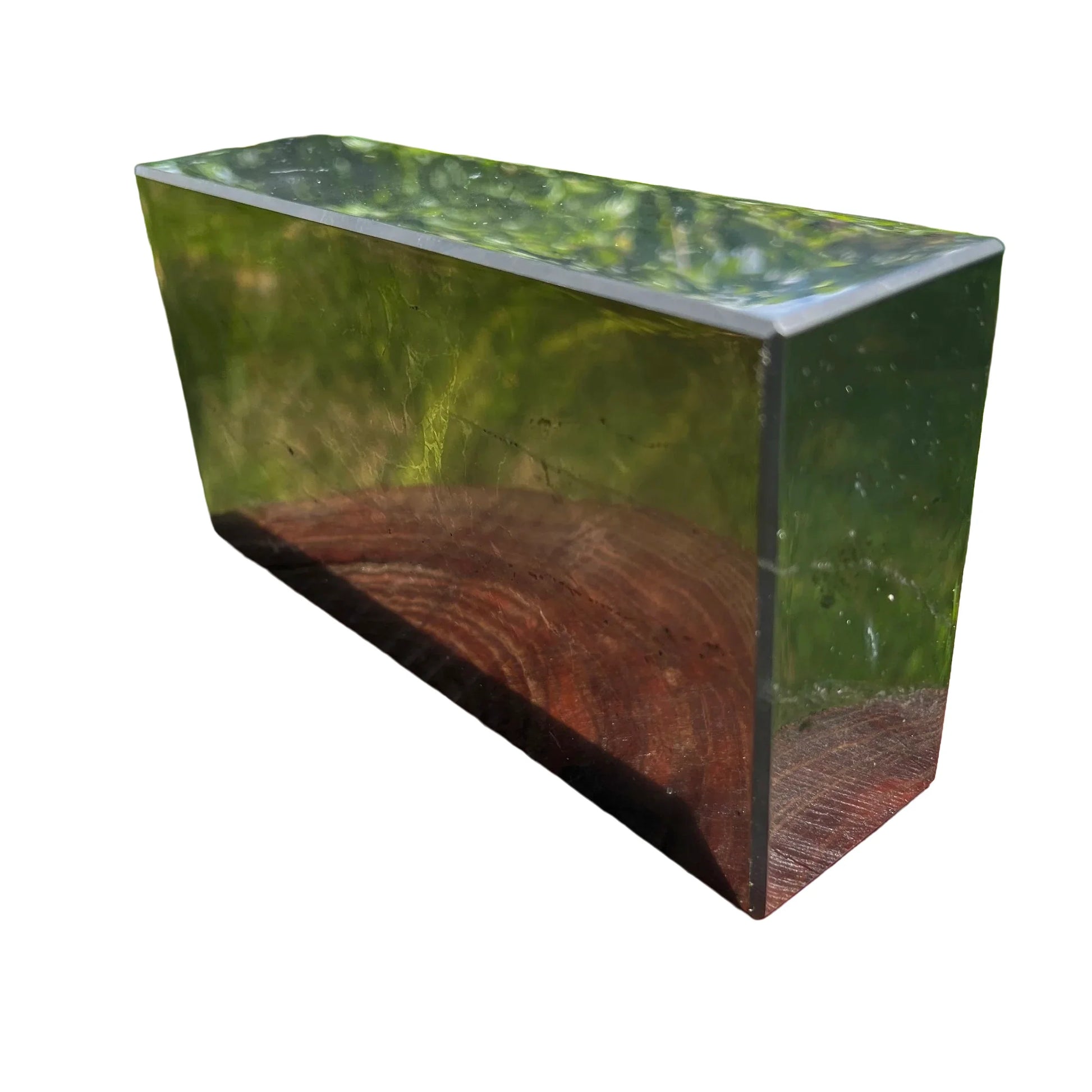 Edge-on view of Shungite polished block, from Republic of Karélia, Russia, showing natural variation.