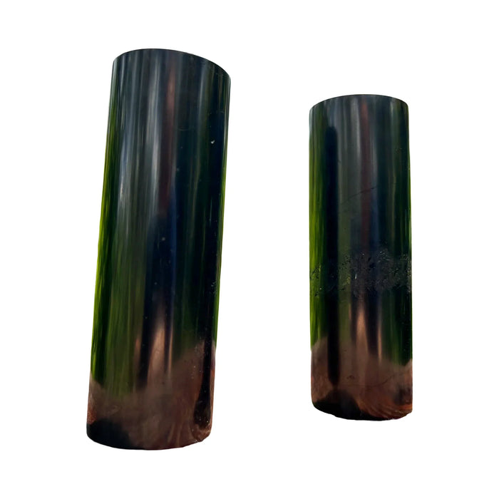 Polished Shungite Cylinders Crystals for Cleansing, Grounding & Protection — black polished Russia-sourced