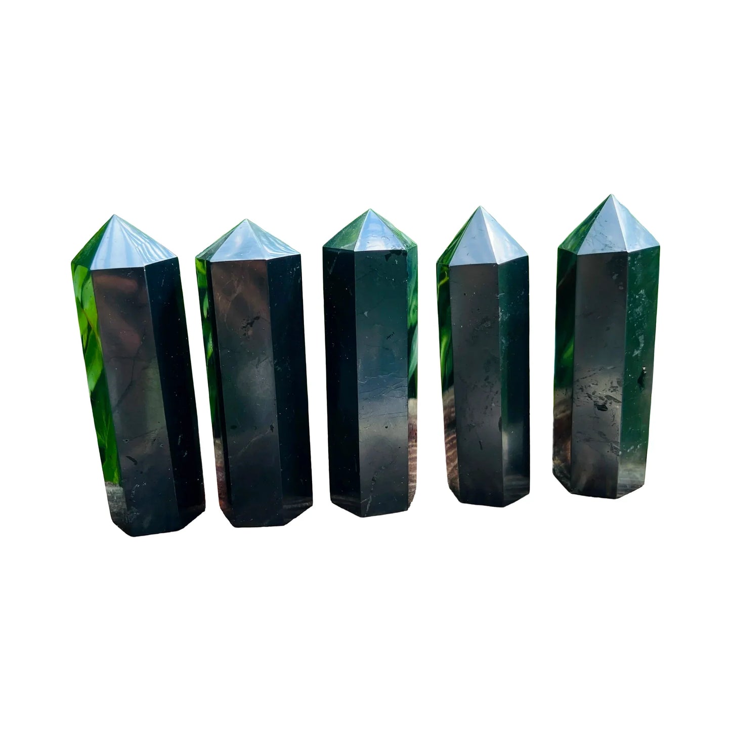 Shungite Crystals traditionally associated with Cleansing, Grounding & Protection — black polished from Russia