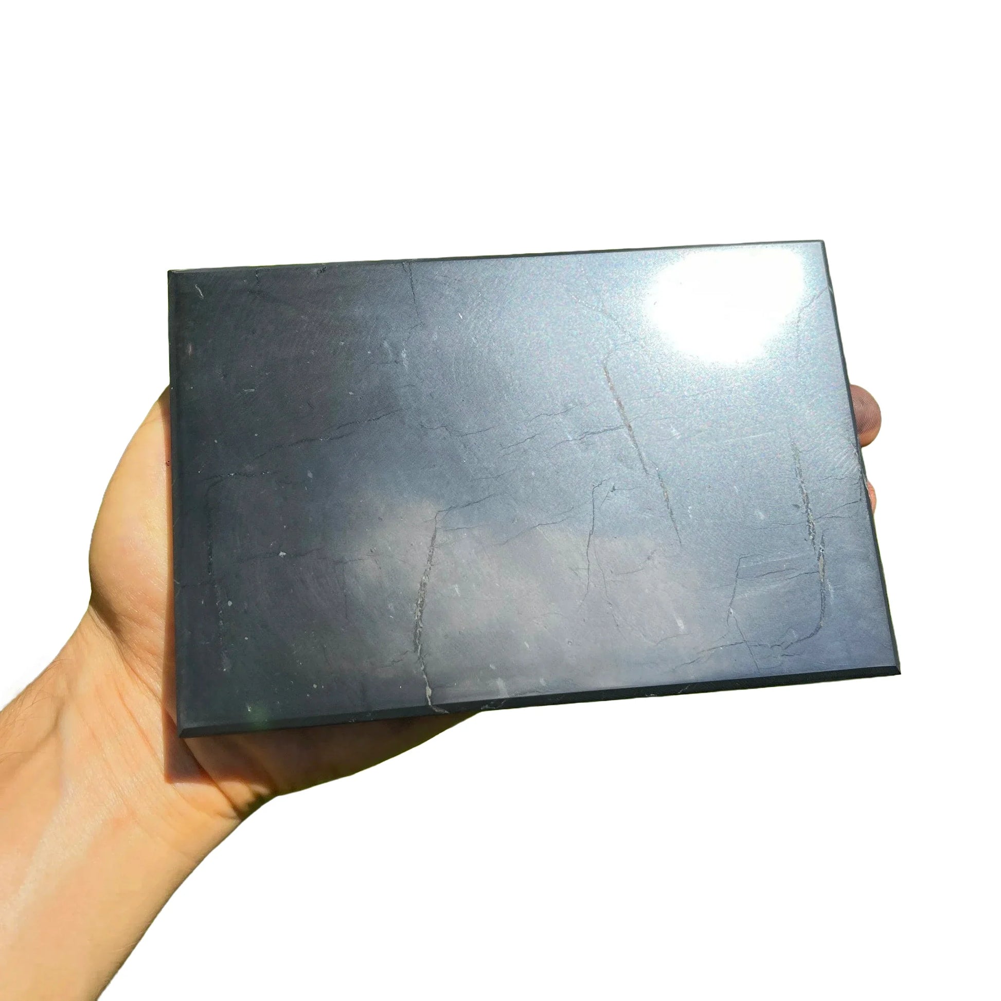 Full profile of Grade Type III - Regular Grade Shungite slab ready to ship from Beyond Bohemian