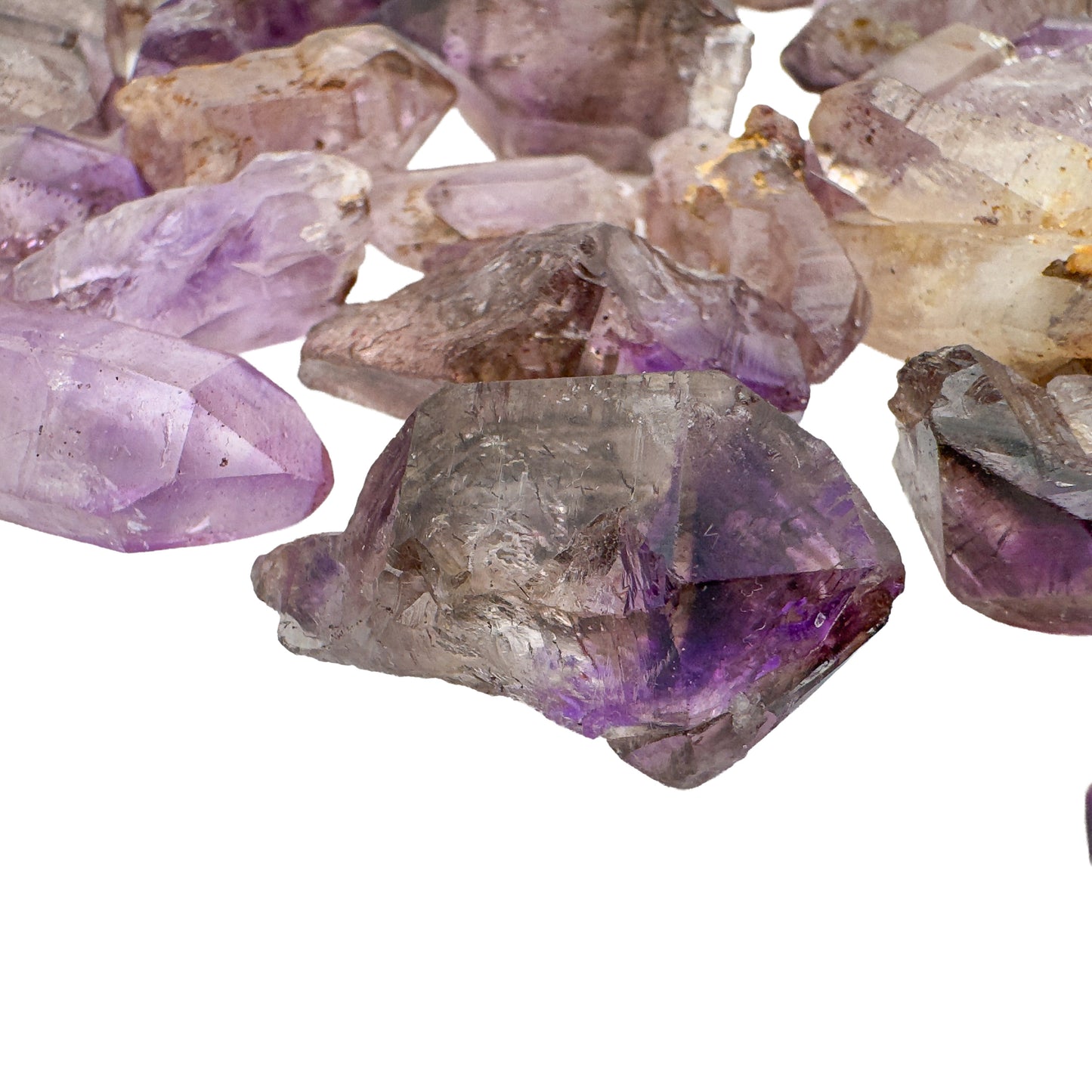 Smoky amethyst crystal points at 0.50 to 1.50 inches from Masvingo, Zimbabwe