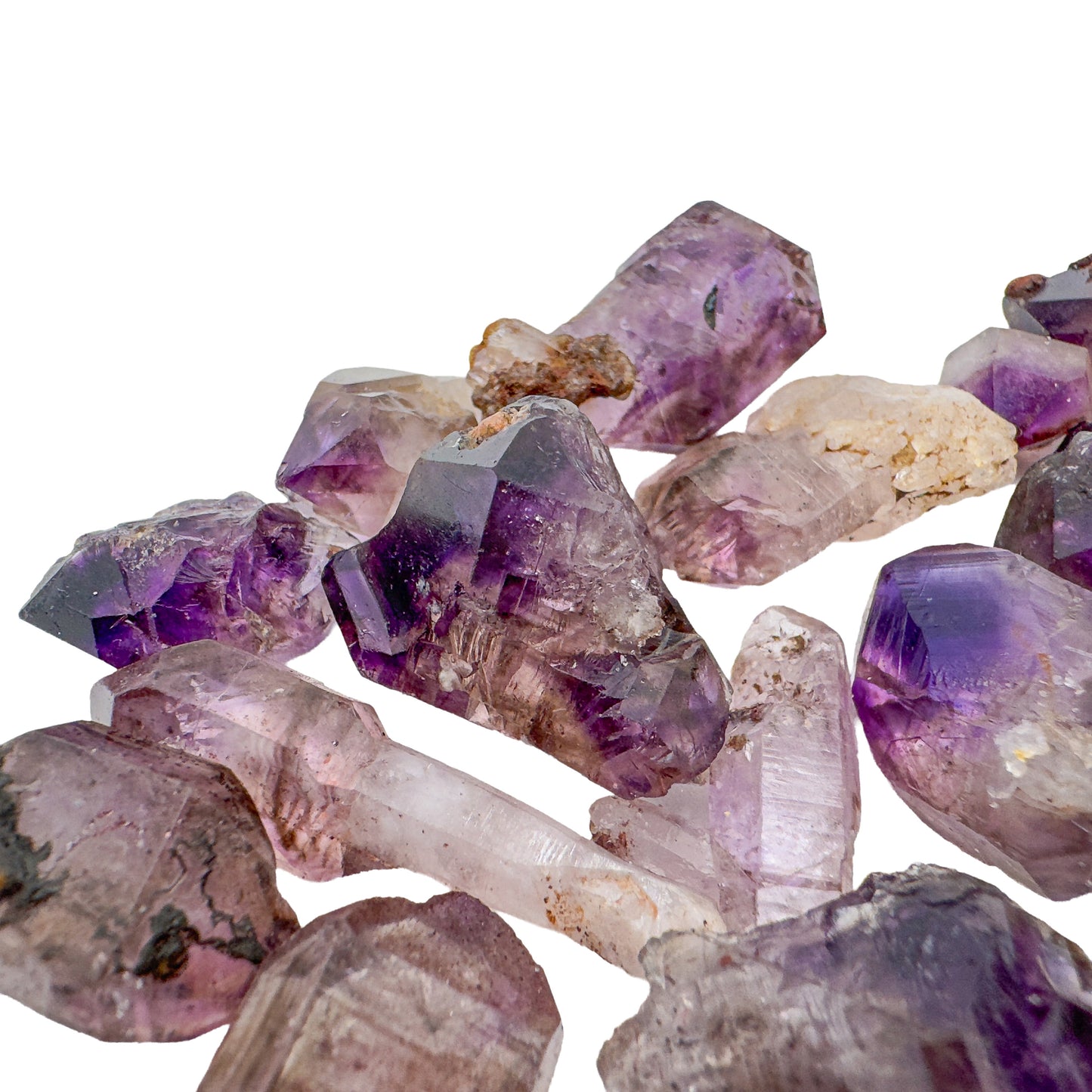 A Grade smoky amethyst raw points from Masvingo, Zimbabwe
