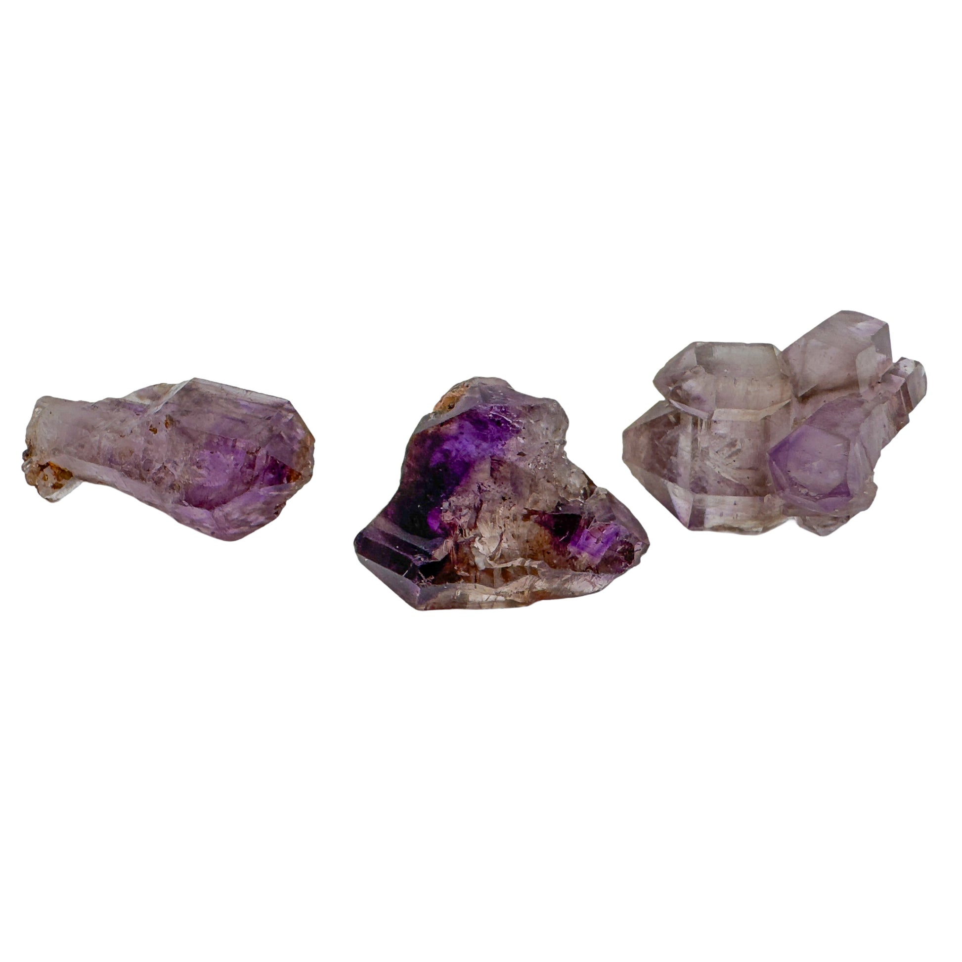 Smoky Amethyst Raw Crystal Points, A Grade, from Masvingo, Zimbabwe