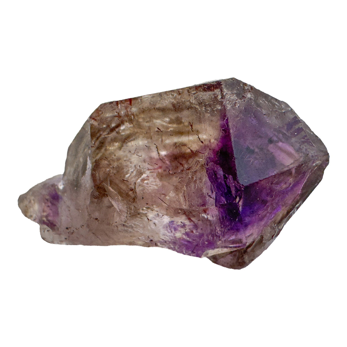 Smoky amethyst raw crystal points in mixed purple and smoky tones, Zimbabwe