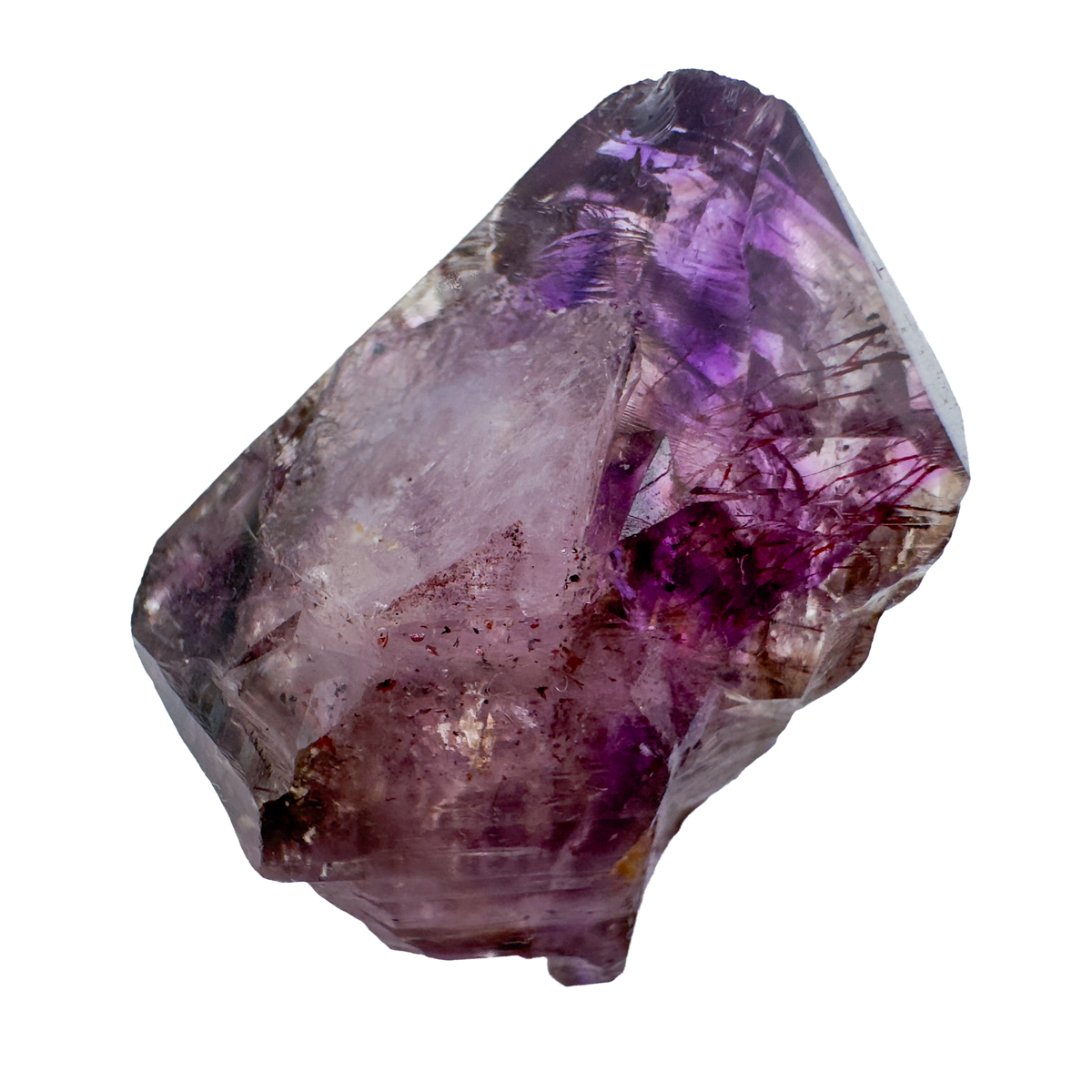 Detail view of A Grade Smoky Amethyst raw crystal points, 1 to 2 inches, from Masvingo, Zimbabwe