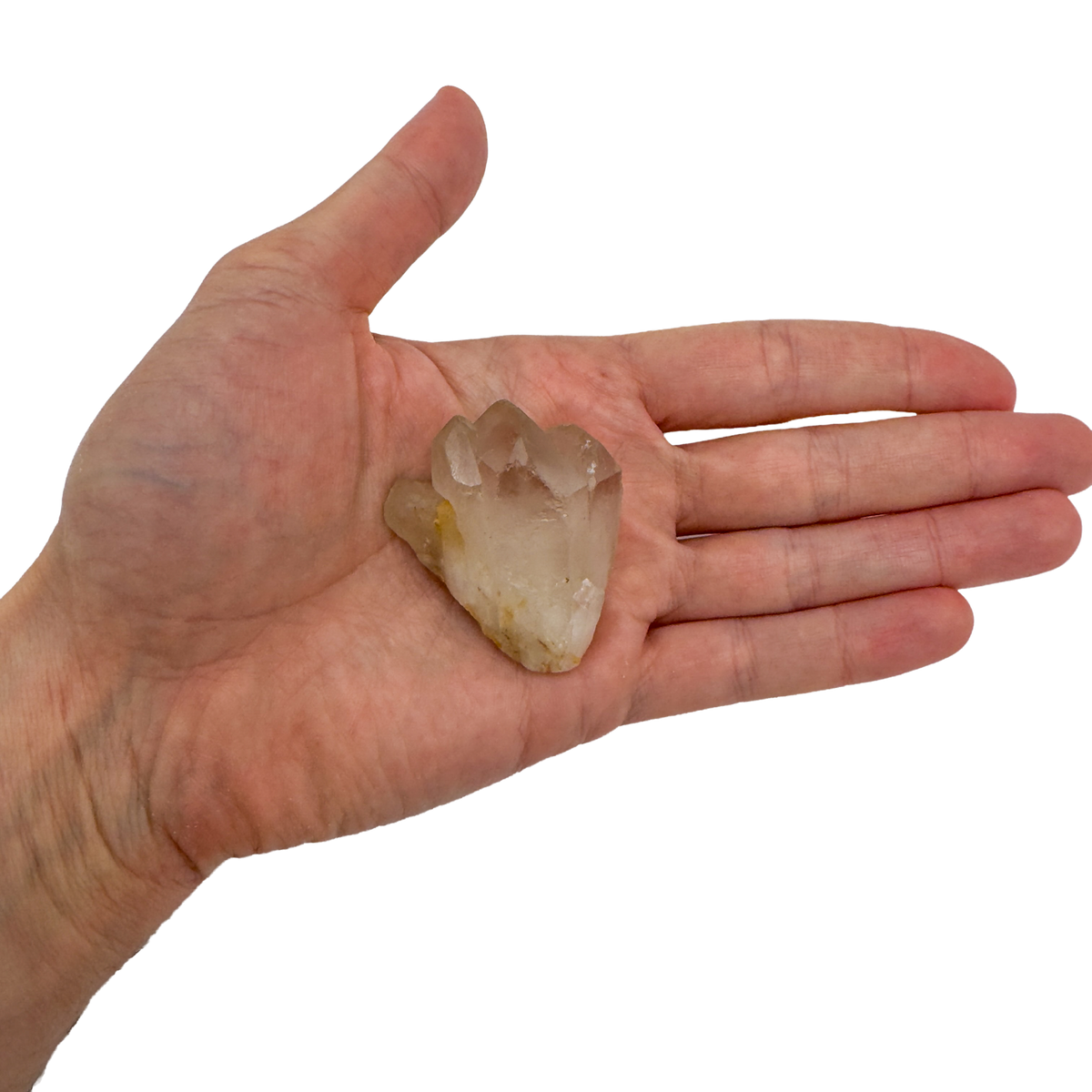 AA Grade Smoky Citrine crystal point held in hand for scale, from Zimbabwe
