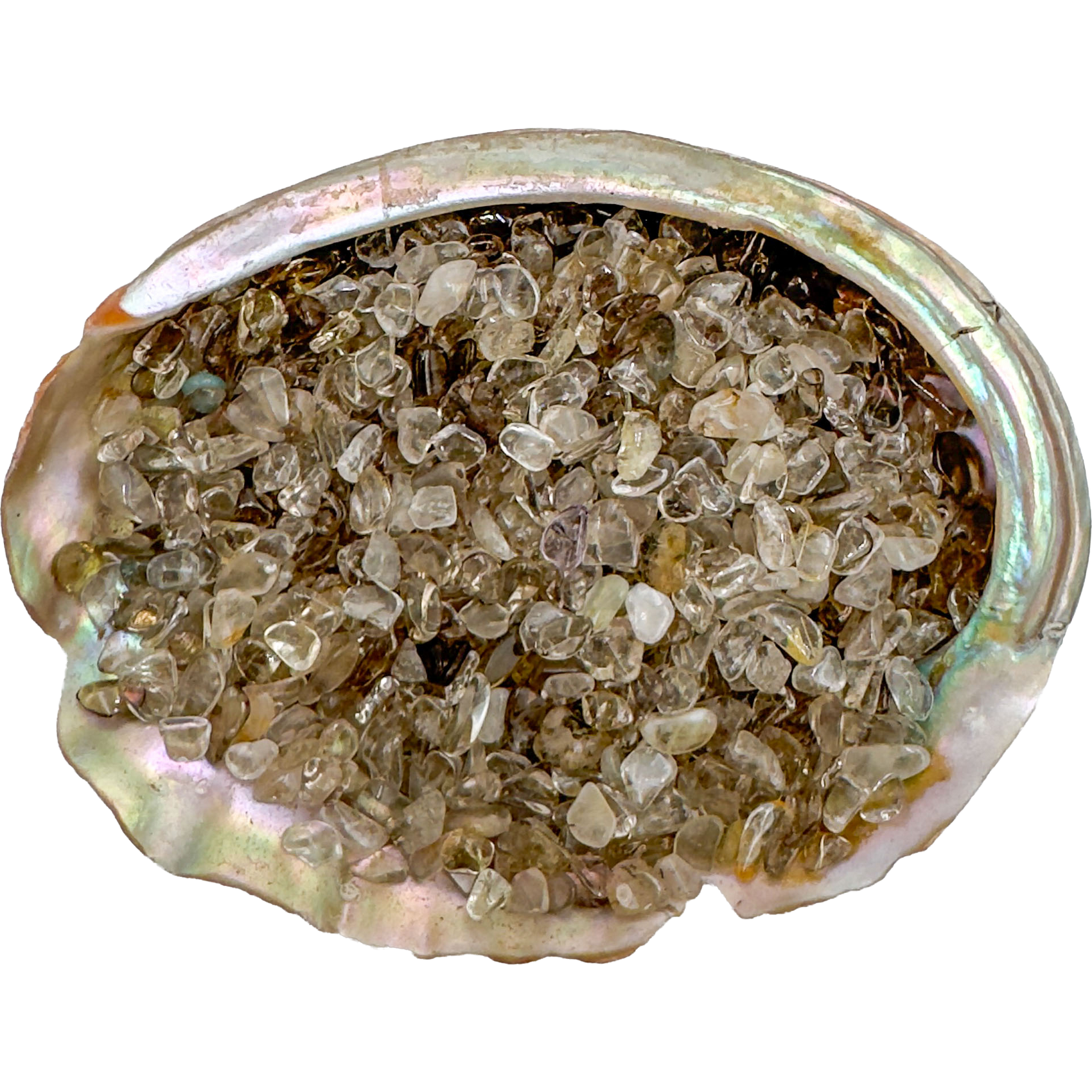 Up-close view of Grade A Smoky Quartz polished chip, often paired with practices around Grounding and Protection.