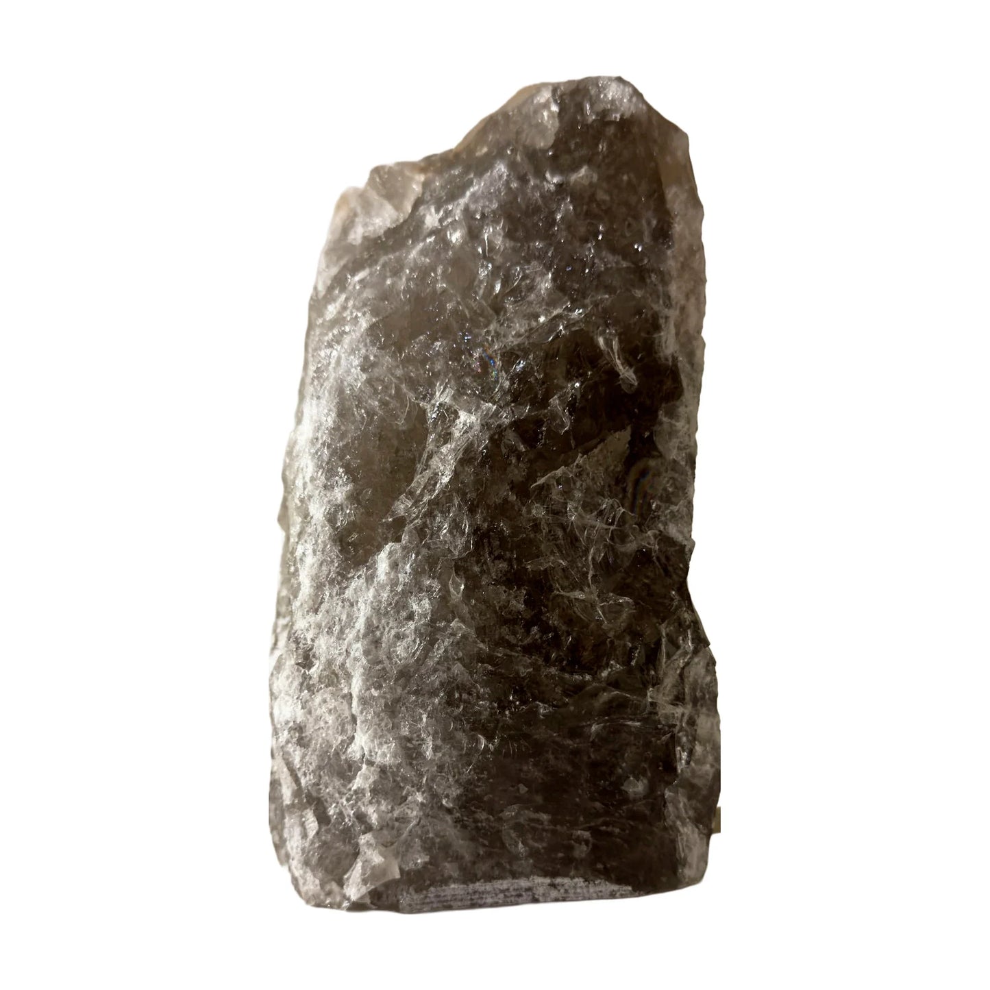 Smoky quartz crystal lamp, full front view, A grade, ethically sourced from Minas Gerais, Brazil