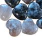 Plan view of Smoky Quartz polished heart, hand-selected from Vakinankaratra, Madagascar, kept near for Grounding and Protection.