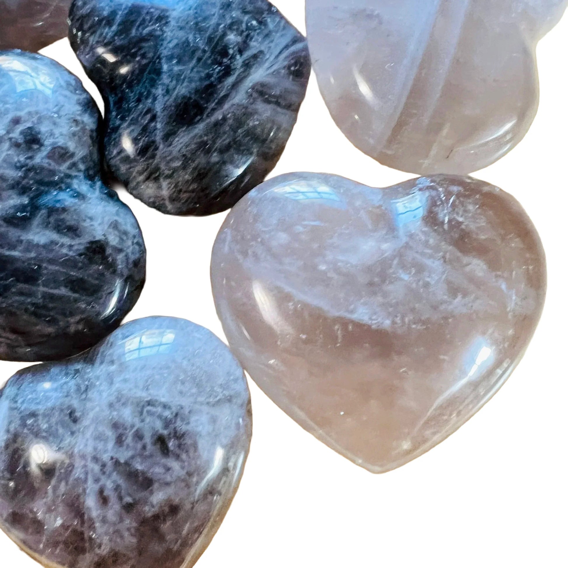 Back view of Grade AA Smoky Quartz heart showing natural surface