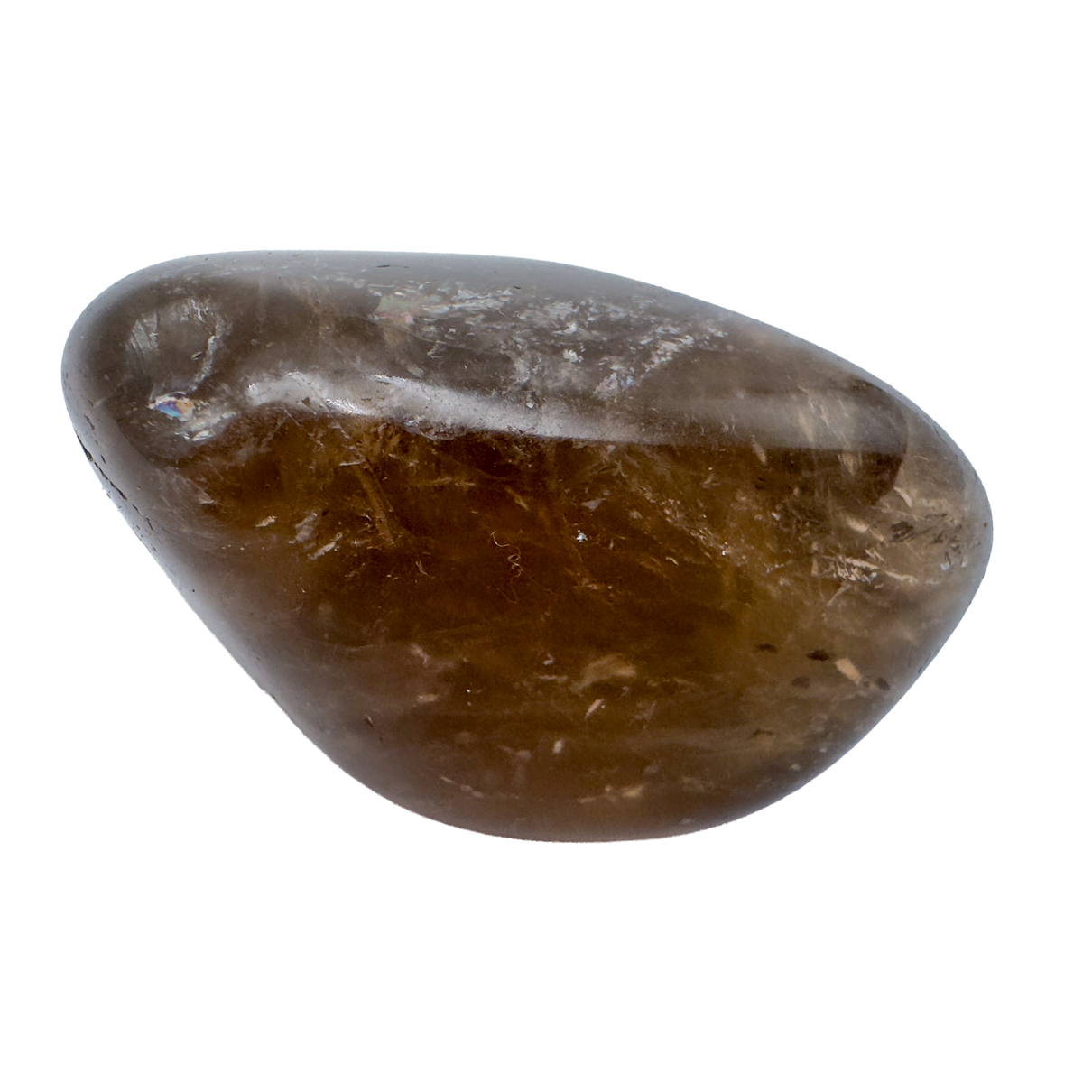 Detail view of AA Grade Smoky Quartz tumbled stone from Madagascar