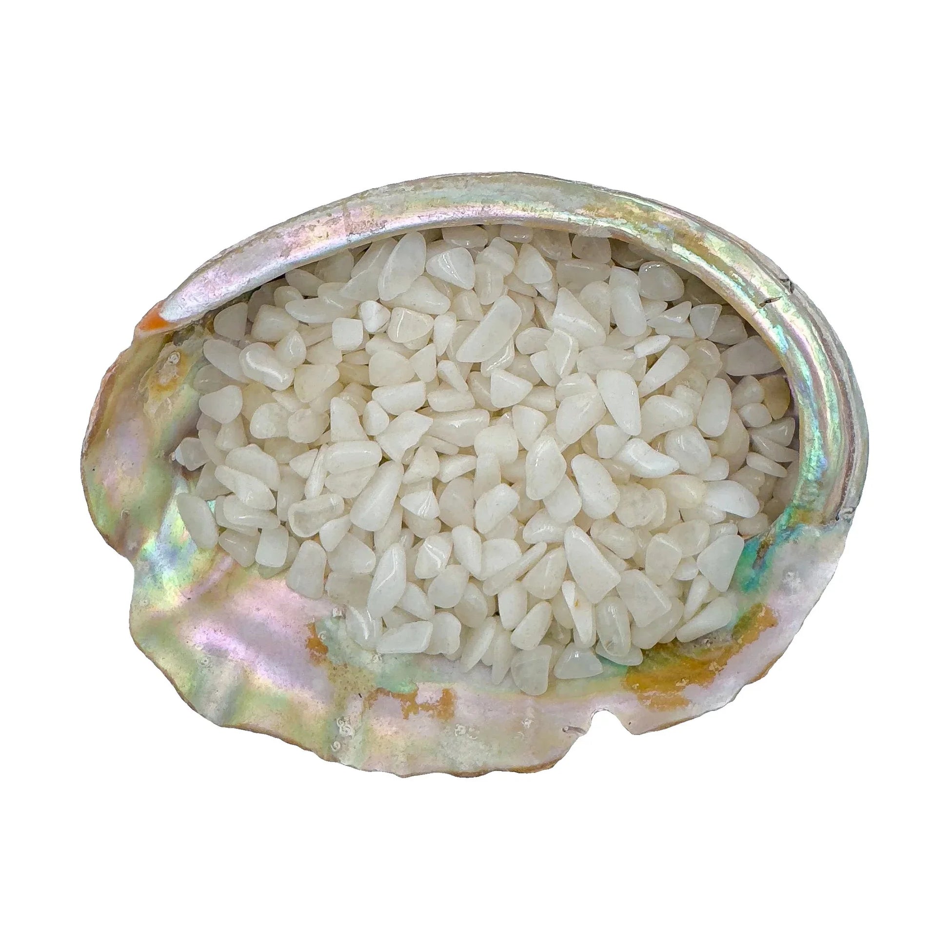 Small Snow Quartz Chips for Cleansing, Healing & Meditation — white small tumbled, hand-selected A from Mozambique