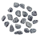 Snowflake Obsidian tumbled stones scattered flat lay, AA grade from Utah, 1.5 to 2 inch palm size