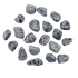 Snowflake Obsidian tumbled stones scattered flat lay, AA grade from Utah, 1.5 to 2 inch palm size
