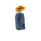 Sodalite crystal vase in deep blue stone with white calcite veining, A grade, Minas Gerais Brazil, view 3