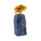 Sodalite crystal vase in deep blue stone with white calcite veining, A grade, Minas Gerais Brazil, view 3