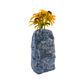 Sodalite crystal vase in deep blue stone with white calcite veining, A grade, Minas Gerais Brazil, view 4