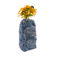 Sodalite crystal vase in deep blue stone with white calcite veining, A grade, Minas Gerais Brazil, view 4