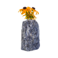 Sodalite crystal vase in deep blue stone with white calcite veining, A grade, Minas Gerais Brazil, view 5