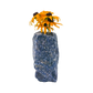 Sodalite crystal vase in deep blue stone with white calcite veining, A grade, Minas Gerais Brazil, view 7
