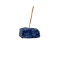 Polished Sodalite incense holder from Brazil, alternate view