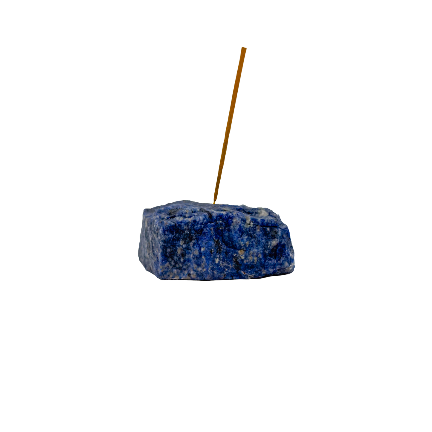 Polished Sodalite incense holder from Brazil, alternate view