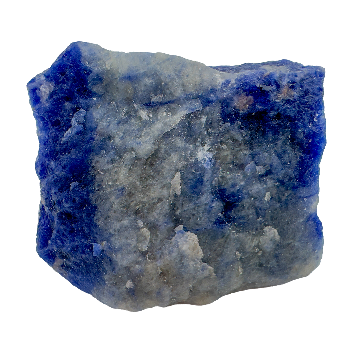 Sodalite Raw Stones, AA Grade, Brazil: one representative stone on a white background
