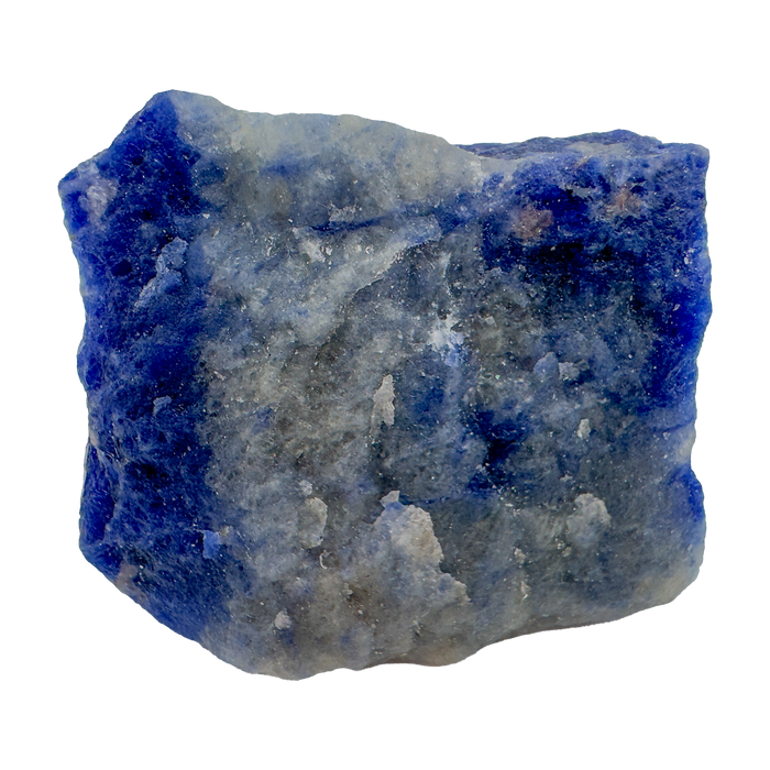 Sodalite Raw Stones, AA Grade, Brazil: one representative stone on a white background