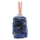 Sodalite reed oil diffuser from Brazil, royal blue stone block with chrome collar and reeds