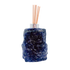 Sodalite reed oil diffuser from Brazil, deep royal blue stone with white calcite veining and chrome collar