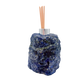 Sodalite reed oil diffuser rear view, natural rough blue stone surface