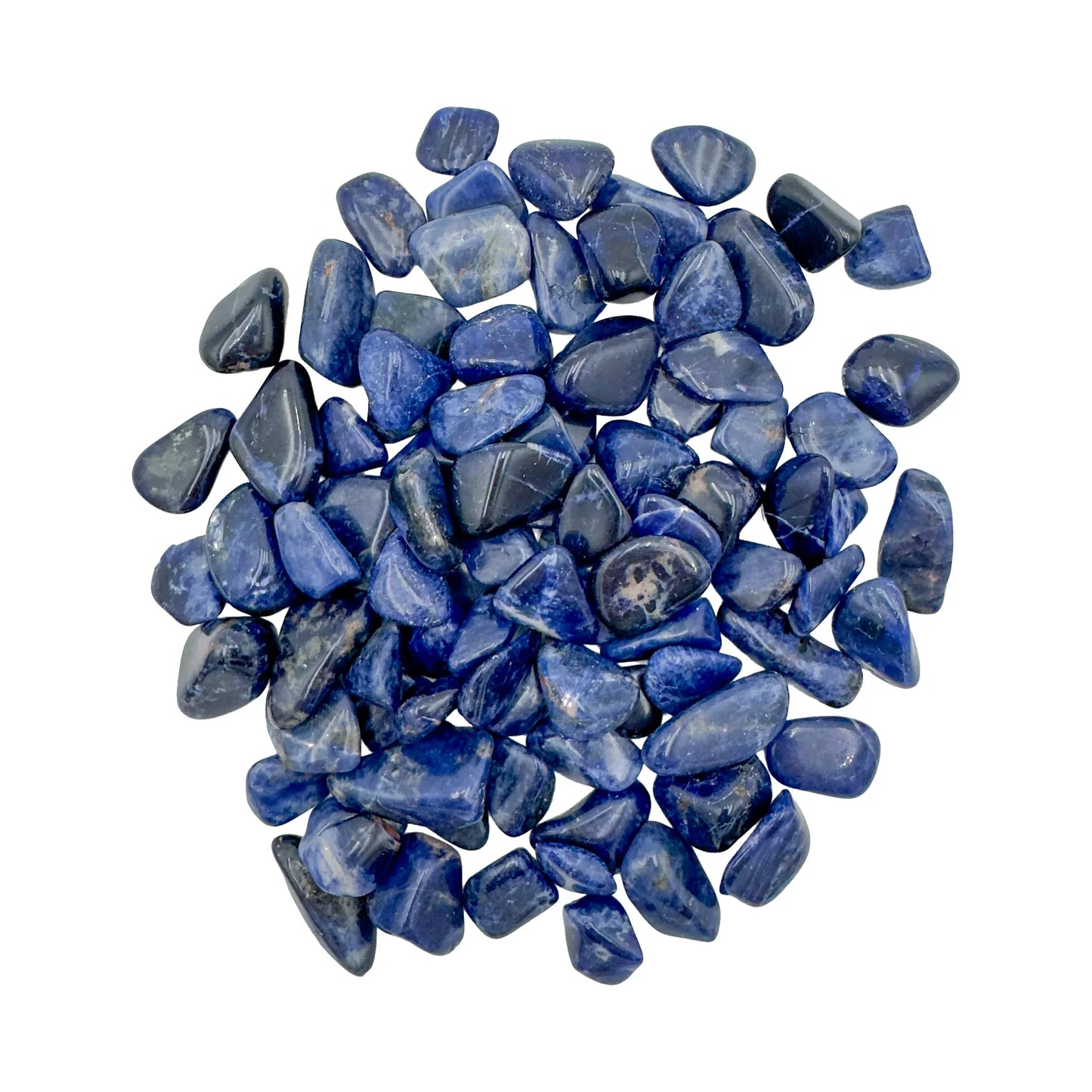 Sodalite Tumbled Stones traditionally associated with Communication, Focus & Intuition — blue polished, AA grade from Namibia