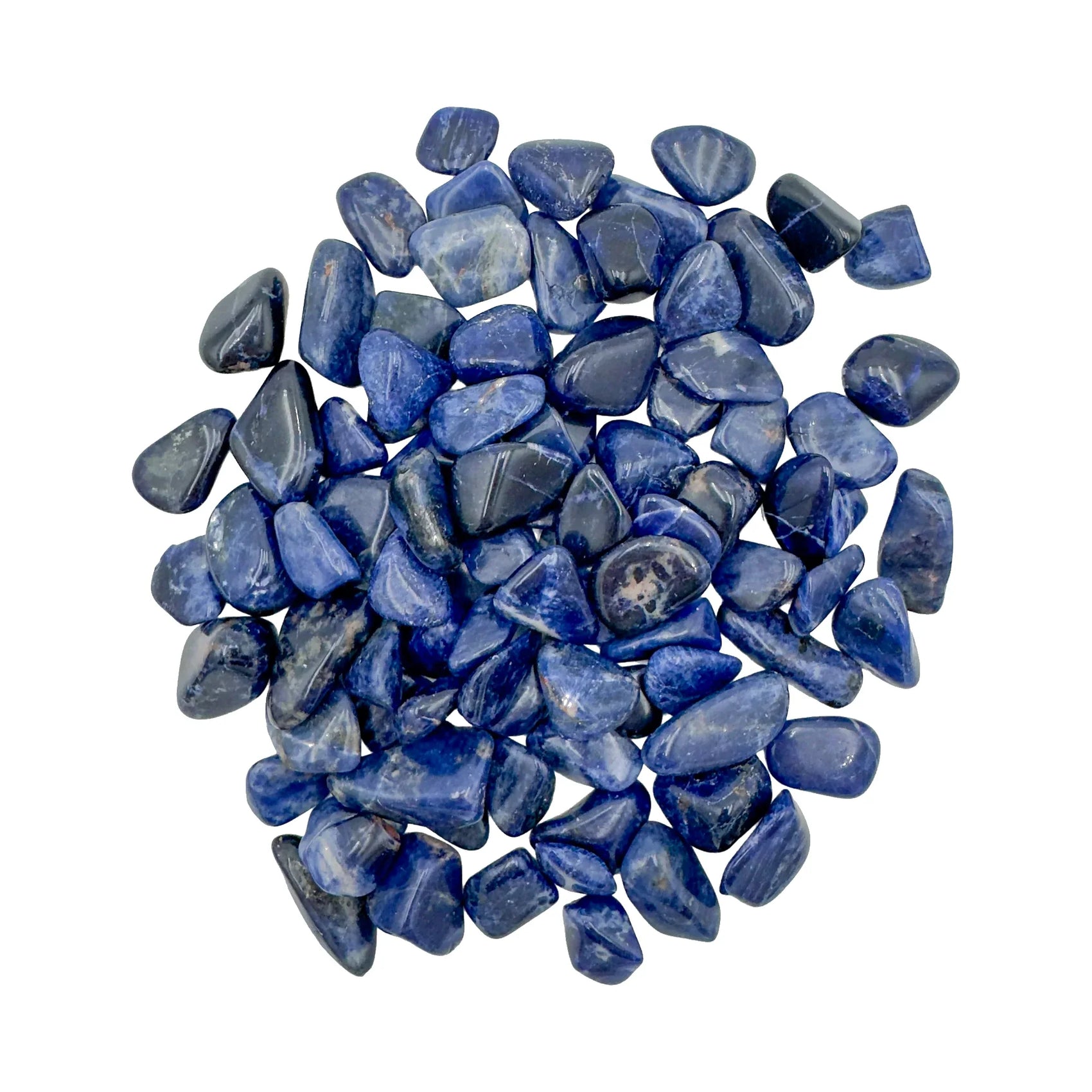 Sodalite Tumbled Stones traditionally associated with Communication, Focus & Intuition — blue polished, AA grade from Namibia