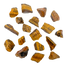 Tiger Eye raw stones scattered flat lay, A grade golden brown rough from Northern Cape South Africa, 1 to 2 inch