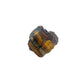 Profile view of one blocky raw Tiger Eye piece, showing gold and honey layers running at an angle through the stone.